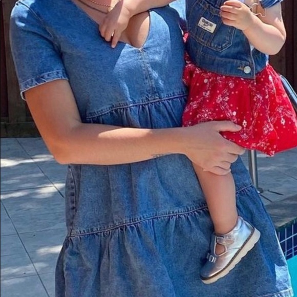 H&M tiered denim babydoll dress XS worn once - Picture 3 of 3